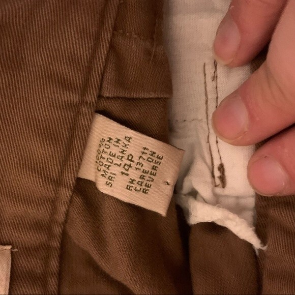 Vintage Roo Crossing size 14 Brown Paper Bag Ankle Length Pants 100% Cotton - Picture 10 of 12